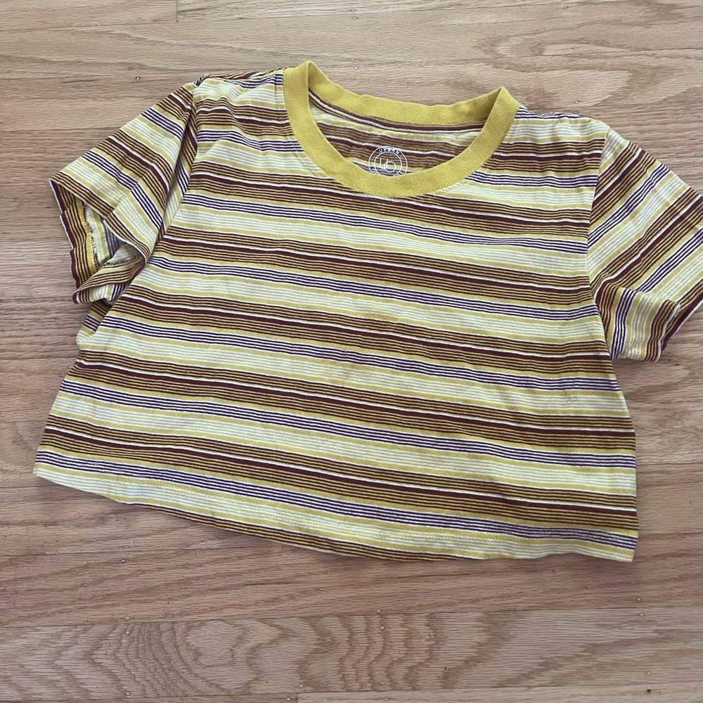 Urban Outfitters Striped yellow crop top